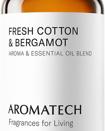 Aromatech Fresh Cotton and Bergamot Essential Oil Blend: Luxury Hotel Inspired Aromatherapy with Bergamot, Fresh Cotton & Sandalwood for Ultrasonic Diffusers & Nebulizers - 4 fl oz, 120 mL