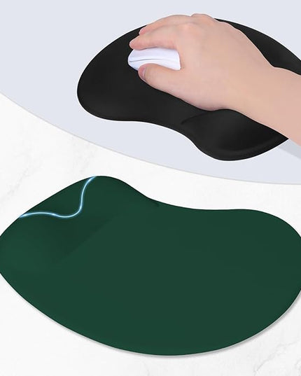 ITNRSIIET Ergonomic Mouse Pad, Cushioned Gel Wrist Rest, Non-Slip Base, Smooth Surface, Cute Multi-Color, 9.5 x 8.2 in, Deep Green