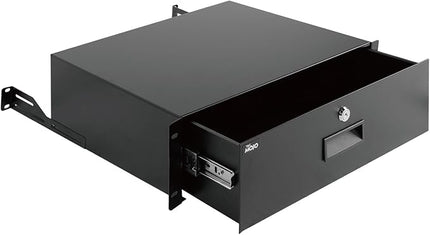 Tecmojo 3U Rack Drawer,Rack Mount Drawer for 19in Network Equipment/Server/AV Rack or Cabinet Enclosure,Sliding and Lockable Server Rack Drawer - Load-Bearing 44lb (20kg),with Cable Management Holes