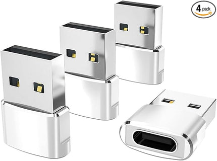 Elebase for iPhone 17 Air Pro Max Adapter,USB to USB C Adaptor 4 Pack,Type C Female to USB A Male Charger Connector for Apple 16 15 14 13,iWatch 11 10,iPad 8 8th 9 9th 10th Air 4th 5 Mini 6 Generation