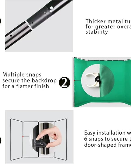 7.87ft x 13.12ft Portable Large Chromakey Green Screen Backdrop with Stand Photography Background Support System for Photo Studio Video Shooting, Live Streaming, Parties, Keying, Stage