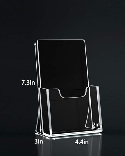 HIIMIEI 2 Pack 4 inch Wide Acrylic Brochure Holders for Pamphlets, Cards, Brochures, Magazines, Literature, Pamphlets Display Stand for Countertop