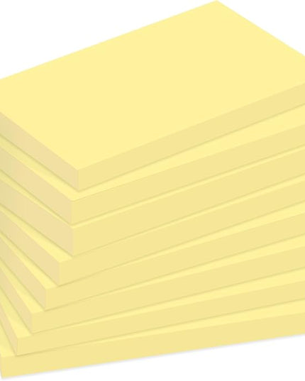 12 Pads Large Sticky Notes Yellow,3 x 5'' Self-Stick Notes Pads Recyclable,100 Sheets/Pad Super Sticking Power 76x127mm,1200 Sheets Clean Removal Sticky Notes Easy to Post for Note Taking,to Do Lists