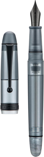 Asvine V126 Vacuum Filling Fountain Pen, Matte Black Acrylic Fine Nib, Large-Capacity Pen with Gift Case
