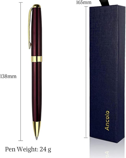 Ancolo Personalized Office Gift Pens Writing Set-Stainless Steel Fancy pens Custom with Your Name or Message, Perfect for Coworker/Friends/Manager/Lawyer/Professor 5PCS/Pack