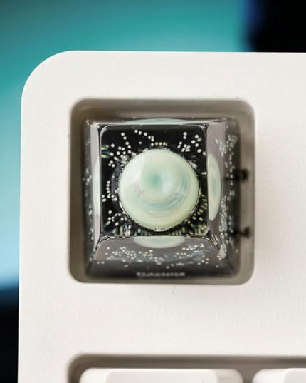 Uranus Planet Artisan Keycap R1 SA Profile Custom Solar System Planets Keycaps 1U ESC Handmade Resin Gaming Galaxy Key Cap Cherry MX Switch Compatible Mechanical Keyboard Space Lover Gift