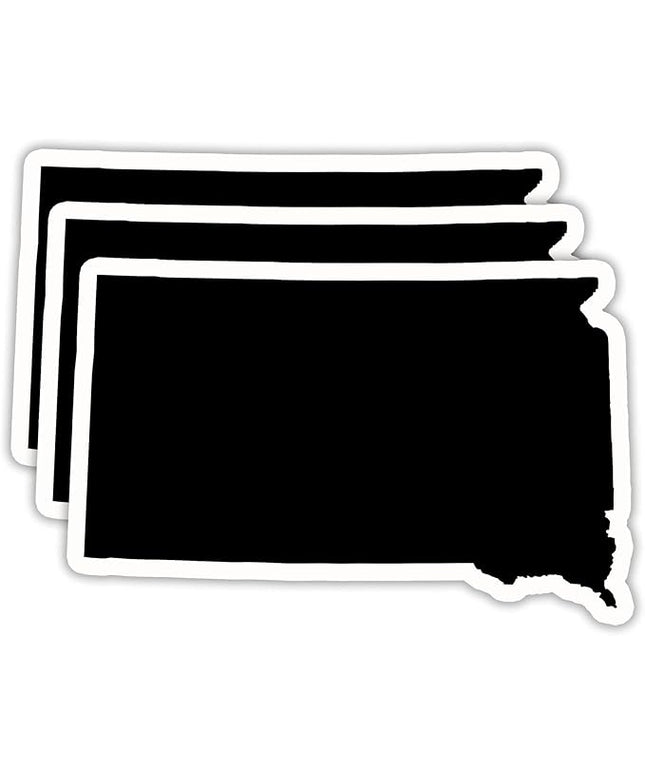 (3PCS) South Dakota State Map Stickers, US State Stickers - Waterproof Vinyl Decals for Tumblers, Water Bottles, Laptops, Books, Scrapbooks, Great for South Dakota Lovers 3 x 2 Inch