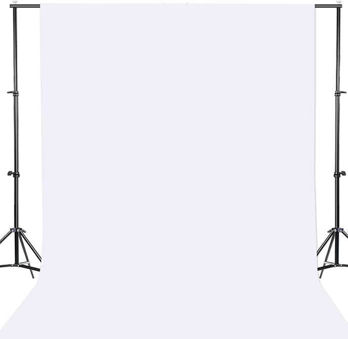 GFCC 10x12FT White Backdrop Background - for Photography Photo Booth Backdrop for Photoshoot Background Screen Video Recording Parties Curtain