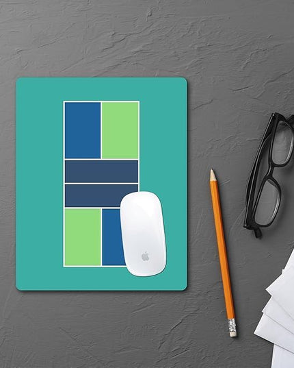 Racquet Inc Pickleball Court Mouse Pad – Teal Desk Mousepad with Fabric Surface – Pickleball-Themed Office Accessory for Work or Gaming – Compatible with Optical and Laser Mice