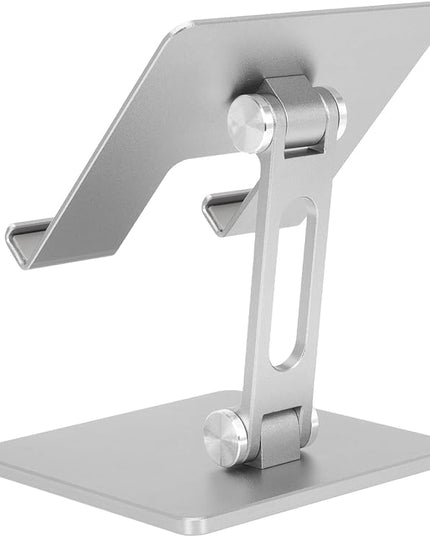 BESPORTBLE Foldable Aluminum Alloy Tablet and Laptop Stand Portable Adjustable Computer Holder for Desk Use Compatible with Ipad and Notebooks Silver Gray