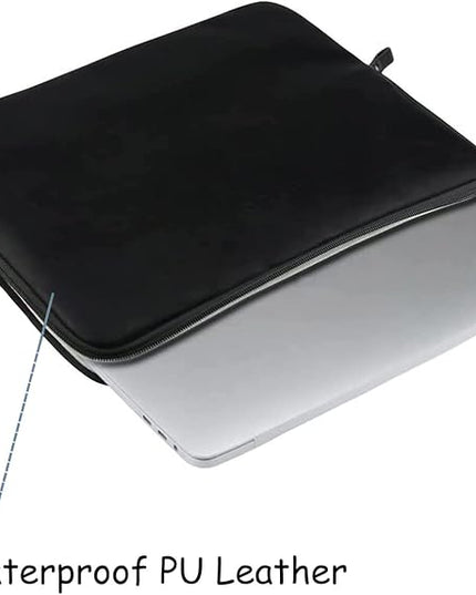 MOSISO Laptop Sleeve Bag 16 inch Compatible with MacBook Air 15 inch 2025-2023 M4 M3 M2/Pro 16 inch 2025-2019 M4 M3 M2 M1, 15-15.6 inch Notebook, PU Leather Padded Bag Waterproof Case, Black