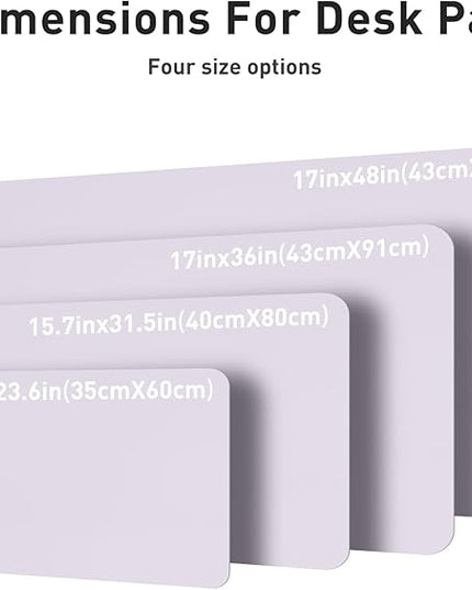 Aothia Large PU Leather Desk Pad Protector - Non-Slip Mouse Pad & Writing Mat for Office/Home, Waterproof, Easy to Clean (31.5"x15.7", Soft Lavender)