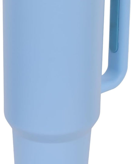 40oz Insulated Tumbler with Handle, Leakproof Straw Lid & Carry Handle - Double Wall Vacuum Insulation Keeps Ice 24 Hours, BPA Free Stainless Steel Water Bottle (Periwinkle)