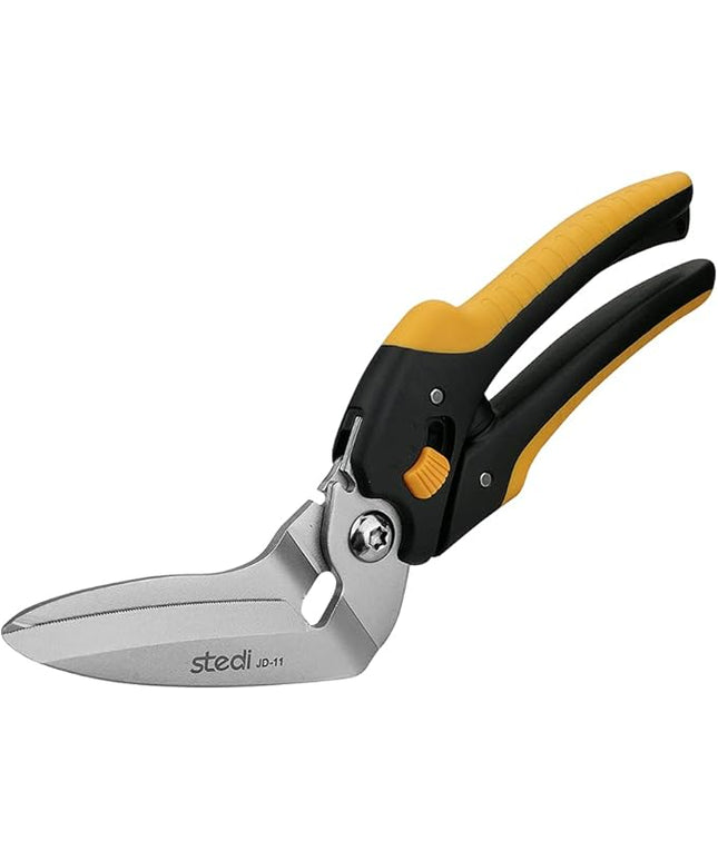 stedi 9-Inch Scissor Heavy Duty, All Purpose Scissors, Cardboard and Carpet Shears, TPR Handle, Extremely Sharp Blades with Finely Serrated -Easy Cutting Thick Paper, Leather, Fabric