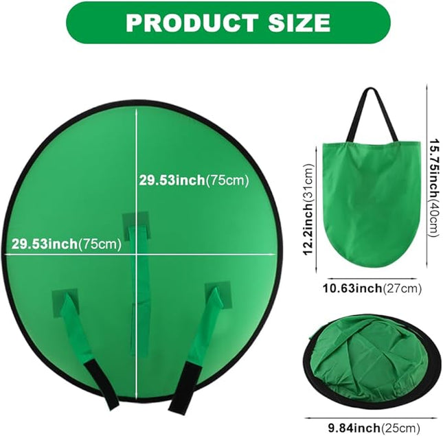 1 PC Green Screen Background, Nylon Background Screen Portable Foldable Backdrop for Live Streaming, Chair Photo Studio Solid (Green, 75cm，only Screen,NO Stand)