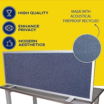 OBEX Acoustical Free Standing Privacy Screen, Cubicle Accessories Desk Privacy Panel, Desk Dividers for Office, Office Furniture Partitions Portable Sound Proof Dividers, 12" x 60", Graphite