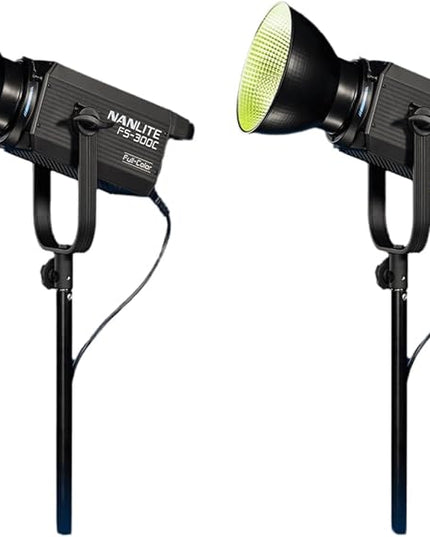 NANLITE FS-300C 300w RGB Studio Spotlight, 2700K-7500K, APP Control,Led Video Light Bowens Mount for Photography, Videography,Live Streamer,Content Creation