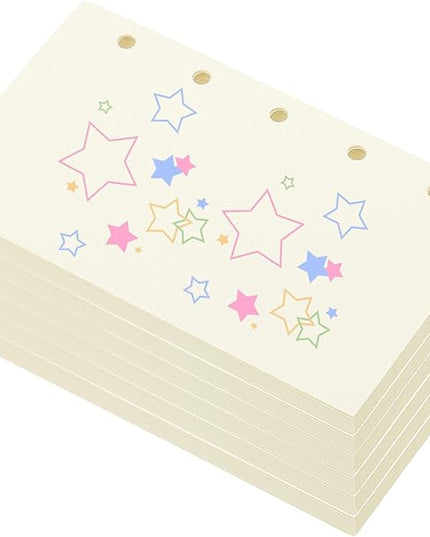 PATIKIL Colored Loose Leaf Paper, 4.1" x 2.5"(A8) 300 Sheets 5 Holes Punched 150GSM Blank Binder Refill Paper Supplies for Office Note Taking Teacher Planner Journal Notebook, Beige