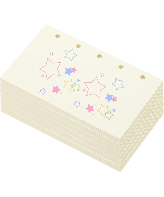 PATIKIL Colored Loose Leaf Paper, 4.1" x 2.5"(A8) 300 Sheets 5 Holes Punched 150GSM Blank Binder Refill Paper Supplies for Office Note Taking Teacher Planner Journal Notebook, Beige