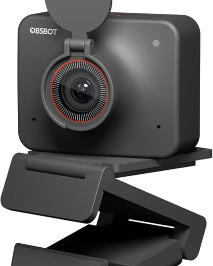 OBSBOT Meet AI-Powered 4K Webcam, AI Framing & Autofocus, Webcam with Microphone, Background Bokeh, 60 FPS, HDR Low-Light Correction, Beauty Mode, Webcam for PC, Streaming, Conference, Gaming, etc.