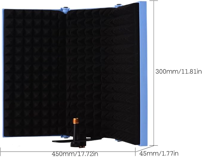 Portable Desktop Soundproof Cover,3 Doors Foldable Acoustic Panels Studio Equipment,Vocal Absorbing Shield to Filter Vocal for Microphone,for Home Studio(Pink)