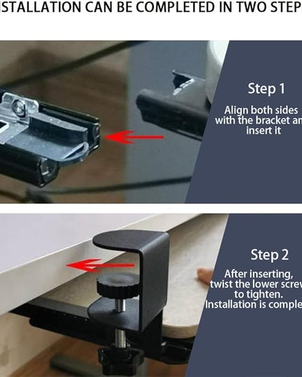 Pull Out Keyboard Tray with C Clamp Mount, Metal Keyboard Tray Under Desk, Slide-Out Platform Computer Drawer(Black)