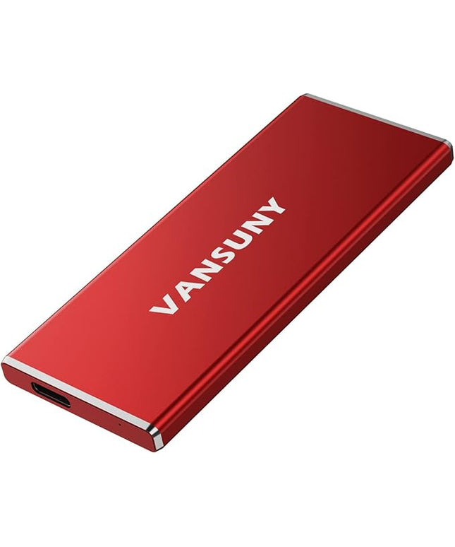 Vansuny 1TB Portable External SSD, USB 3.1 Gen2 540MB/s High-Speed Data ssd External Hard Drive USB C, Metal Mini Portable External Solid State Drive, Red
