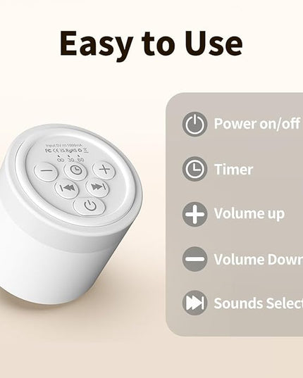 Sound Machine Mini White Noise Machine with 30 Soothing Sounds 4 Timers Memory Function for Newborn Baby Kids Adults Portable Rechargeable Sleep Brown Noise Machine for Travel Camping Home Office
