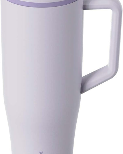 KISSKIND 40 oz Tumbler with Handle and Straw | Lumi Spin Hidden Straw 100% Leakproof Insulated Tumbler | Stainless Steel Water Bottle for Mom, Nurse, Teacher | Lavender