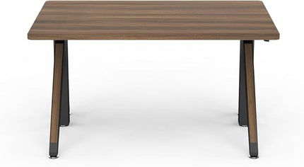 DEZCTOP Revon Pro Electric Standing Desk, 47.2" x 31.5" Large Work Surface, Height Adjustable (27.6"-47.2"), Sturdy Keel Frame, with Magnetic Modular System, Anti-Collision, Walnut for Home Office