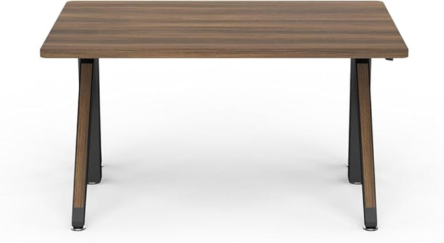 DEZCTOP Revon Pro Electric Standing Desk, 47.2" x 31.5" Large Work Surface, Height Adjustable (27.6"-47.2"), Sturdy Keel Frame, with Magnetic Modular System, Anti-Collision, Walnut for Home Office
