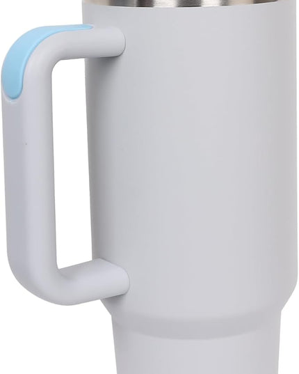 40oz Insulated Tumbler with Handle, Leakproof Straw Lid & Carry Handle - Double Wall Vacuum Insulation Keeps Ice 24 Hours, BPA Free Stainless Steel Water Bottle (Lavender Gray)