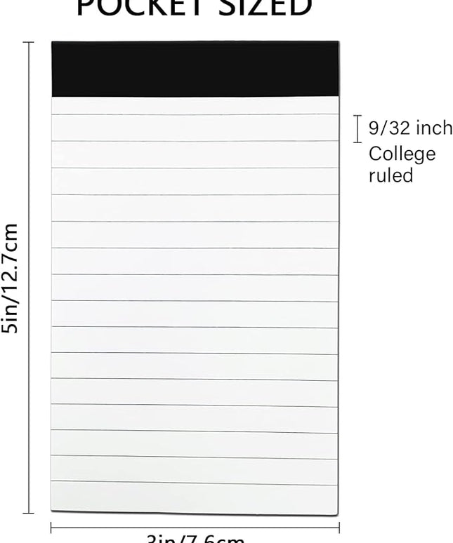10 Pcs Note Pads Refills 3 x 5 inches Memo Small Notebook Writing Pads with 30 Sheets Each Pad College Ruled Lined Paper NotePads White