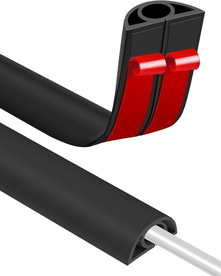 Floor Cord Covers for Wires 6FT Cable Hider Wire Cover Self Adhesive Cord Hider Floor for Offices, Homes, Workshops, Warehouses Cable Cavity 0.3" W x 0.3" H