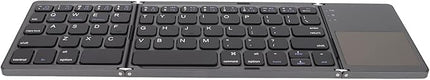 Gugxiom Foldable Wireless Keyboard with Touchpad, Foldable Design 63 Keys BT 3.0 Keyboard for Smartphone Tablet Laptop Travel, Mute, Pocket Size, USB Charging (Dark Gray)