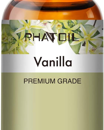 PHATOIL 100ML Vanilla Essential Oil, Huge 3.38fl.oz Bottle Vanilla Oil, Pure Aromatherapy Essential Oils for Diffuser, Humidifier, Scented Oils for Soap, Candle Making