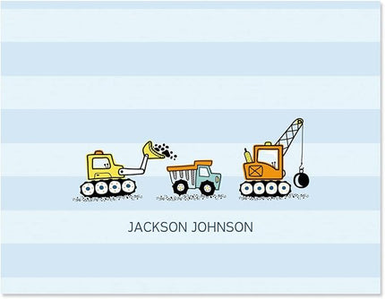 Current Trucks Personalized Note Cards - 24 Cards with White Envelopes, 4¼ x 5½ Inch Size, Blank Stationery, Add Names or Text, For Thank You Notes, Invitations, & Announcements