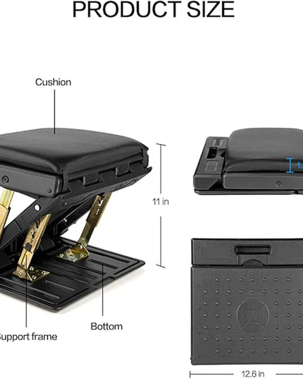 Adjustable Footrest with Removable Soft Foot Rest Pad Max-Load 140Lbs with 4-Level Height and Angle Adjustment Massage Footrest Under Desk for Car Travel, Kid's Writing, Office