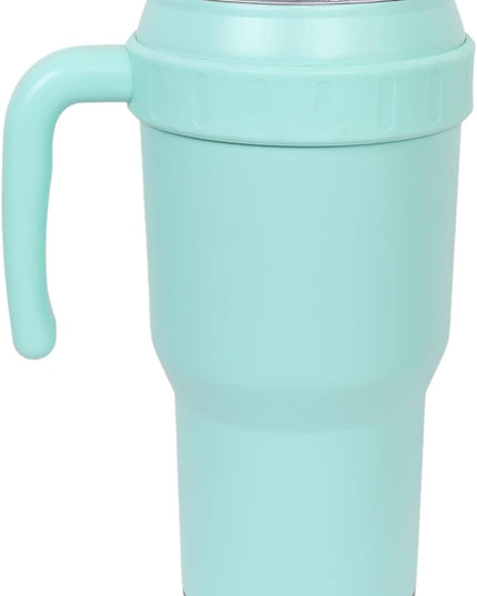 40 Oz Tumbler with Handle & Straw Lid, Insulated Stainless Steel Vacuum Flask, Double Wall Thermal Car Cup for Hot & Cold Drinks, Leak Proof, BPA Free (Mint Blue)