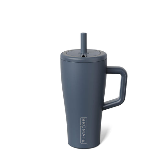 BrüMate Era 20 oz Tumbler with Handle and Straw | 100% Leakproof Insulated Tumbler with Lid and Straw | Made of Stainless Steel | Cup Holder Friendly Base | 20oz (Nightfall Blue)