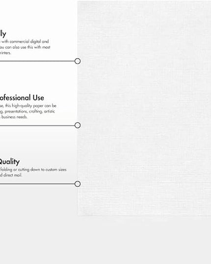 LUXPaper 8.5" x 11" Paper | Letter Size | White Linen | 24lb. (60lb. Text) | 250 Qty
