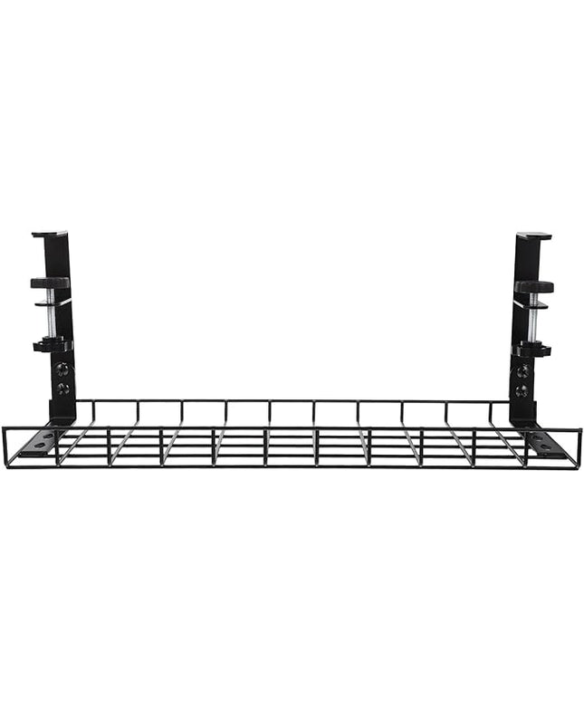 Under Desk Cable Management Tray, Cable Storage Rack Wire Cord Organizer, No-Drill Black 500Mm Holder for Office Desk Power Strip Organization