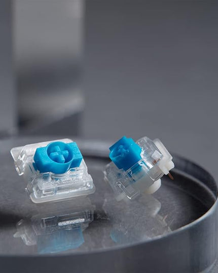 GATERON KS-33 Low Profile 2.0 Switches Shaft 3 Pin Factory Pre-lubed for MX Mechanical Keyboard White Bottom Housing 35pcs (Blue)