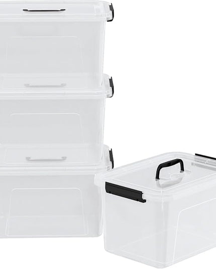 18 Quart Plastic Storage Bins with Lid, 4 Packs Clear Latching Storage Box