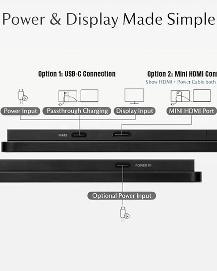 SOTSU FlipAction Go 14" Premium Portable Monitor SFA14PMSB | Robust but Lightweight | Tempered Glass Cover | 1080p | 400 Nits | 100% sRGB | 5W | Super Versatile | USB C or Mini HDMI