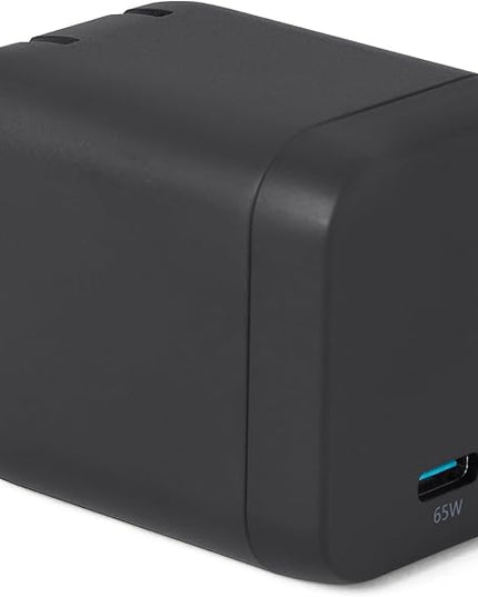 Amazon Basics Fast Charging USB C Nano GaN Wall Charger, 65W 1-Port PD 3.1 for Laptops Tablets Phones, Black