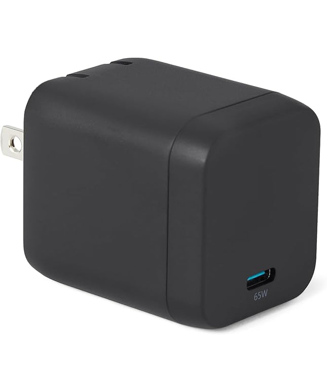 Amazon Basics Fast Charging USB C Nano GaN Wall Charger, 65W 1-Port PD 3.1 for Laptops Tablets Phones, Black