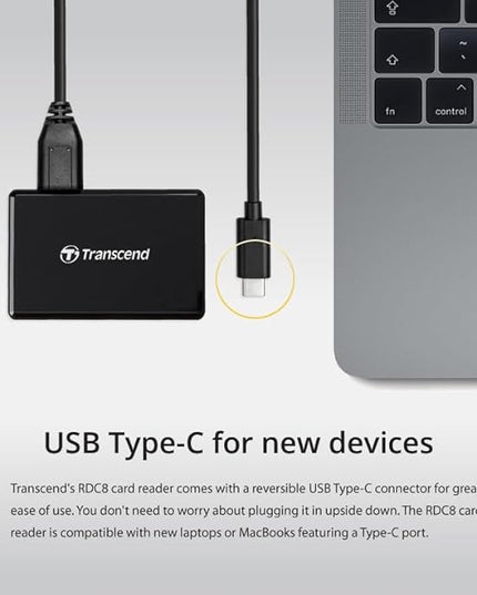 Transcend USB 3.1 Gen 1 Type-C All-in-1 Multi-Card Reader (CF/SD/SDHC/SDXC/microSD)