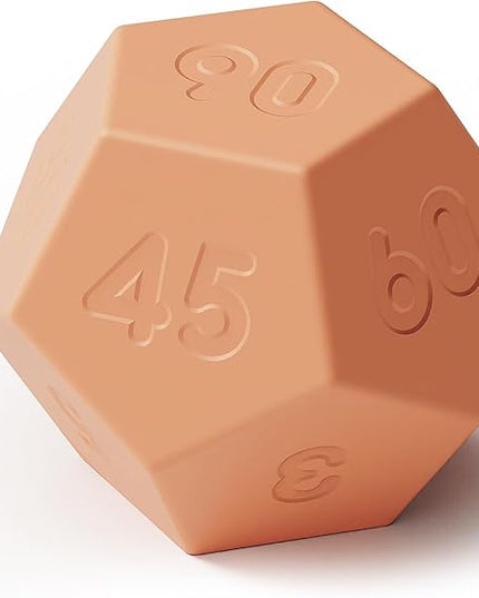 mooas Dodecagon Time Ball Rechargeable Mini Timer (Sand Peach), 11 Preset Times, Desk Productivity & Workout Timer, Sound/Vibrate/Mute, Easy to Use