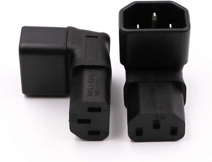 IEC C14 to C13 Power Adapter PDU Plug/Socket Up 90 Degree for LCD Wall Mount TV 2 Pack